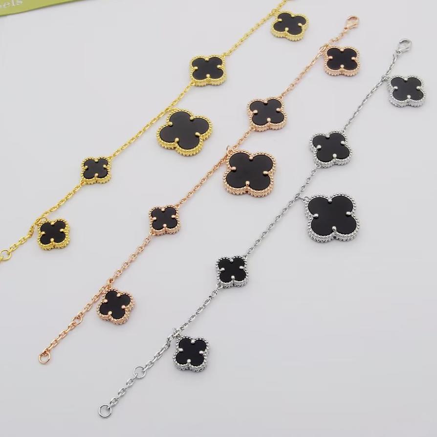 18K Celestial Magic Alhambra Five Black Motifs Bracelet