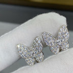 18K Celestial Two Butterfly Diamonds Earrings