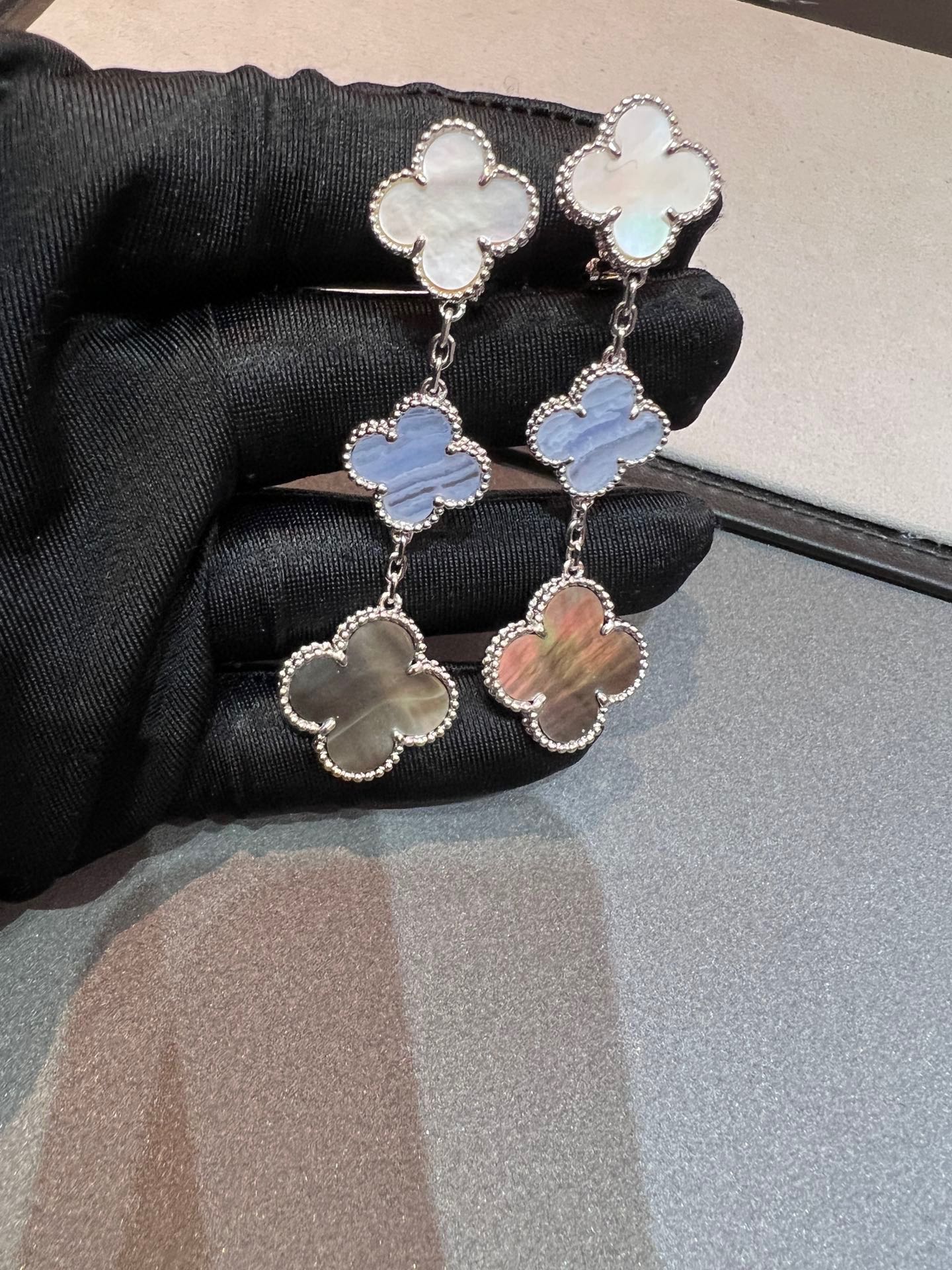 18K Celestial Magic Alhambra Three Motifs Earrings