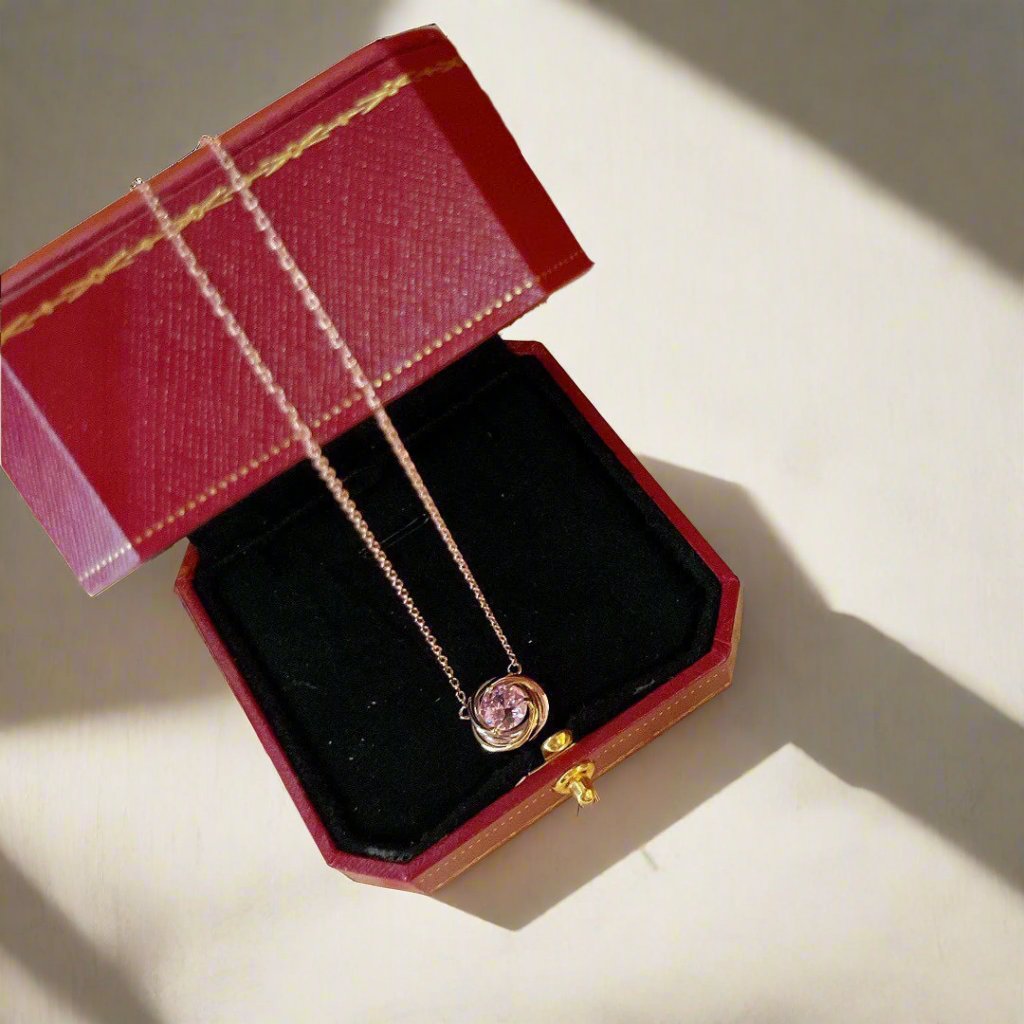 18K Celestial Trinity Pink Sapphire Necklace