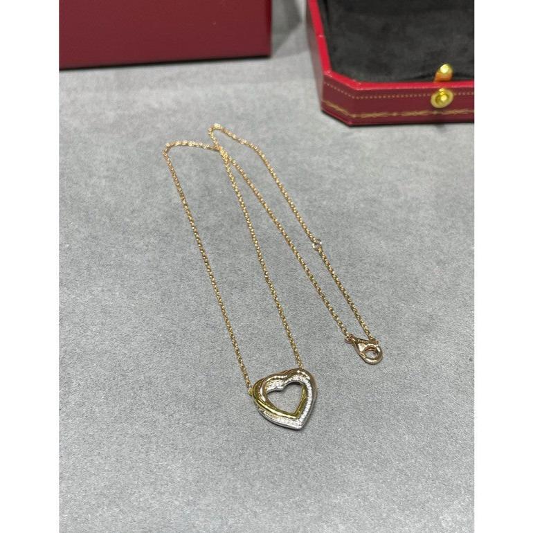 18K Celestial Trinity Heart Diamond Necklace
