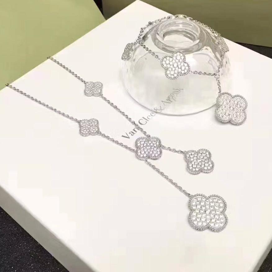 18K Celestial Magic Alhambra Six Motifs Diamonds Necklace