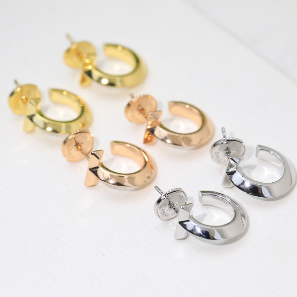 18K Celestial T Hoop Earrings