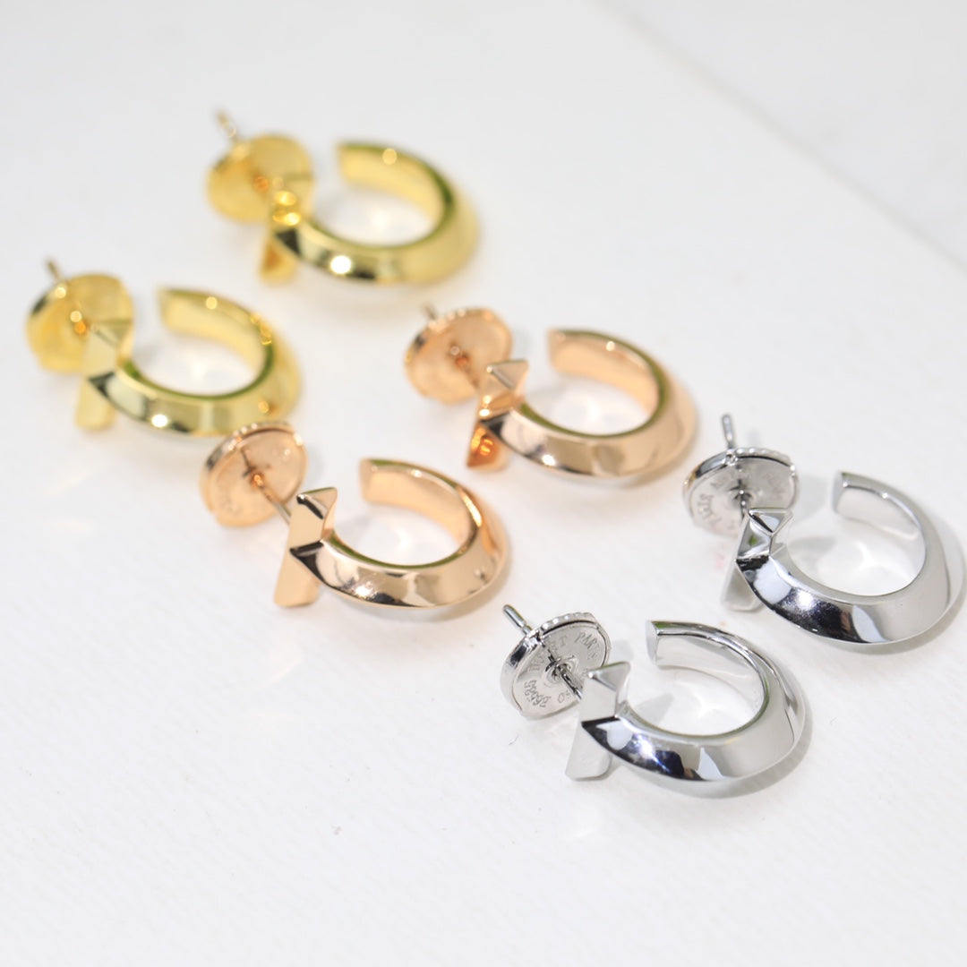 18K Celestial T Hoop Earrings
