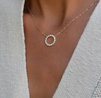 18K Celestial T Circle Diamonds Necklace