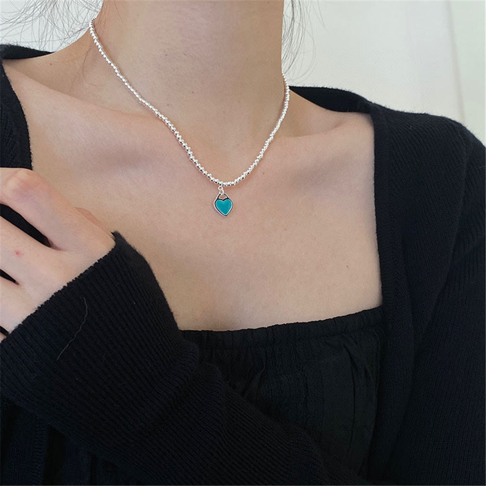 18K Celestial Return to T Heart Tag Bead Necklace