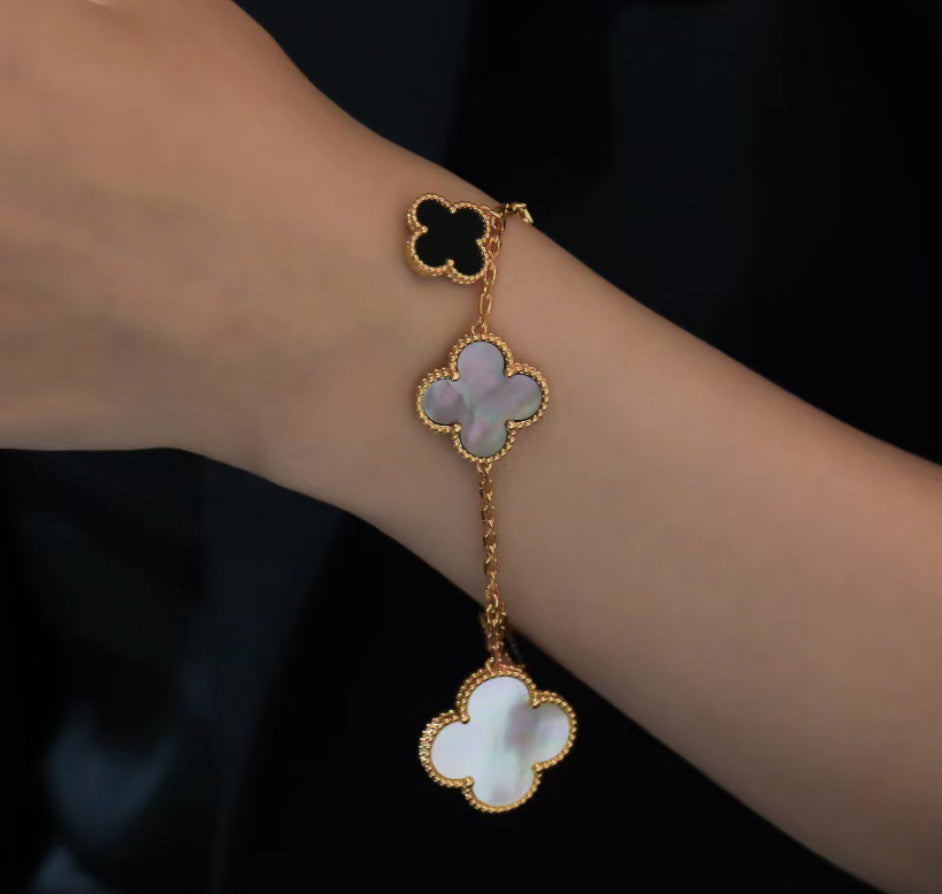 18K Celestial Magic Alhambra Five Motifs Clover Bracelet