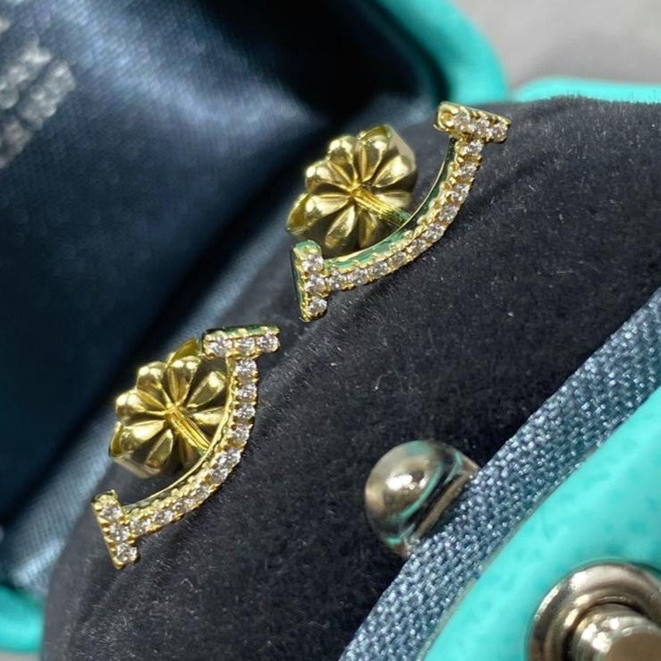 18K Celestial T Smile Diamonds Earrings