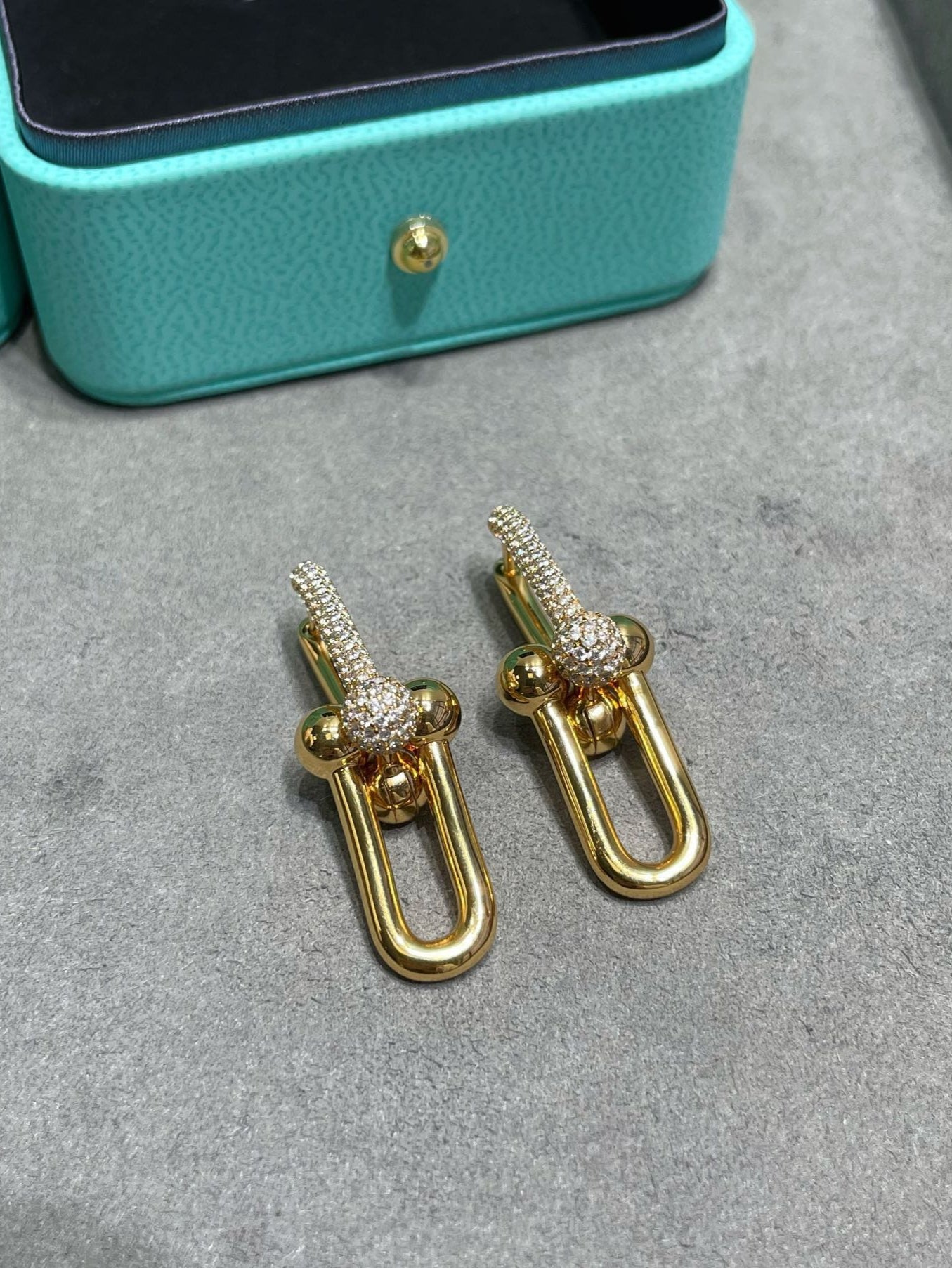 18K Celestial T HardWear Large Link Diamonds Earrings