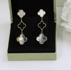 18K Celestial Magic Alhambra Three Pearls Motifs Earrings