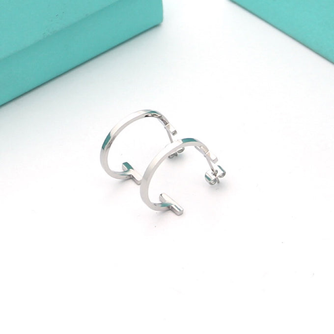18K Celestial T Hoop Earrings