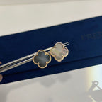 18K Celestial Vintage Alhambra Grey Earrings