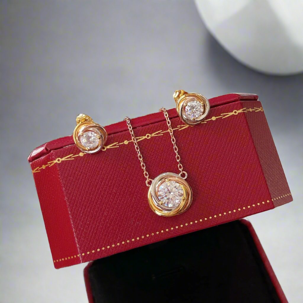 18K Celestial Trinity Diamond Necklace