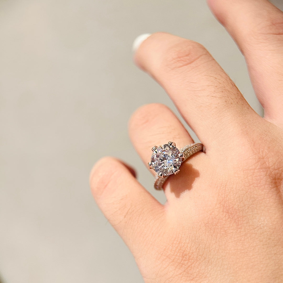 18K Celestial T Pav̩ T Setting Engagement Ring