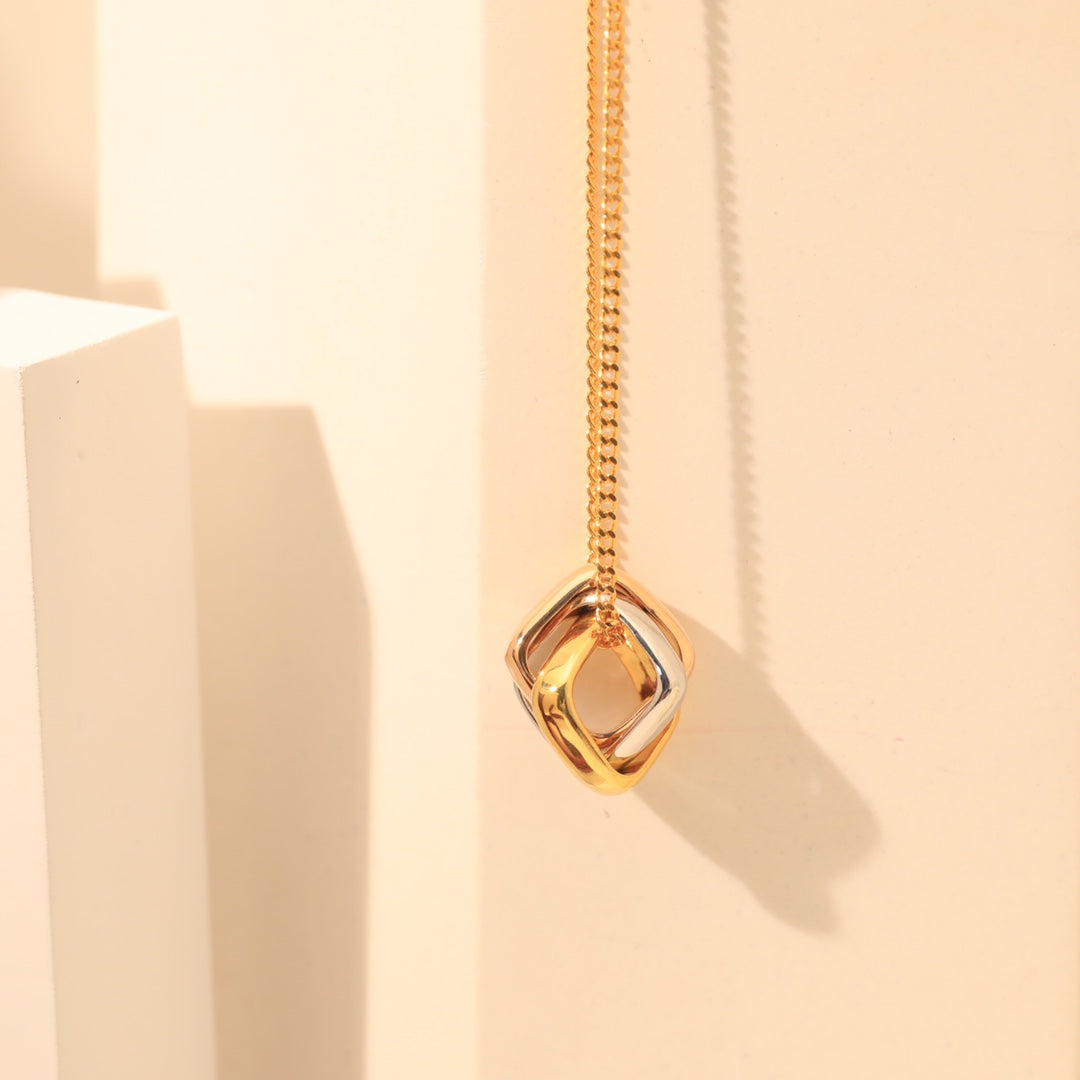 18K Celestial Trinity Cushion Necklace