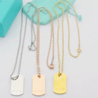 18K Celestial T 1837 Makers I.D. Tag Pendant Necklace