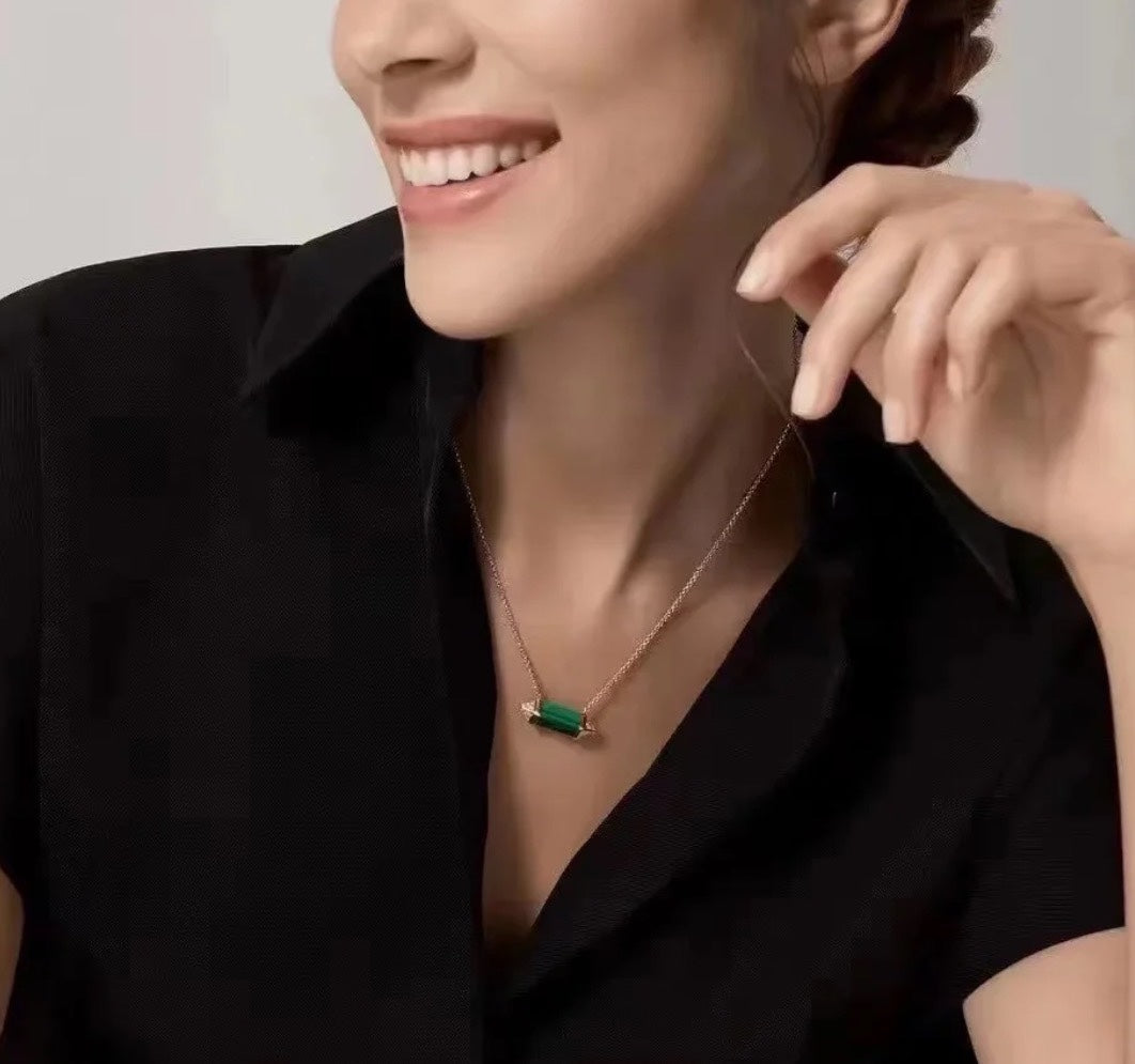 18K Celestial Les Berlingots De Malachite Necklace