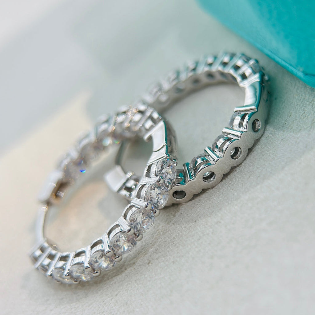 18K Celestial T Hoop Diamonds Earrings