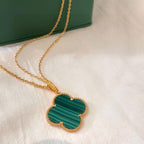 18K Celestial Magic Alhambra Malachite Necklace