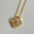 18K Celestial Sweet Alhambra Pink Clover Necklace