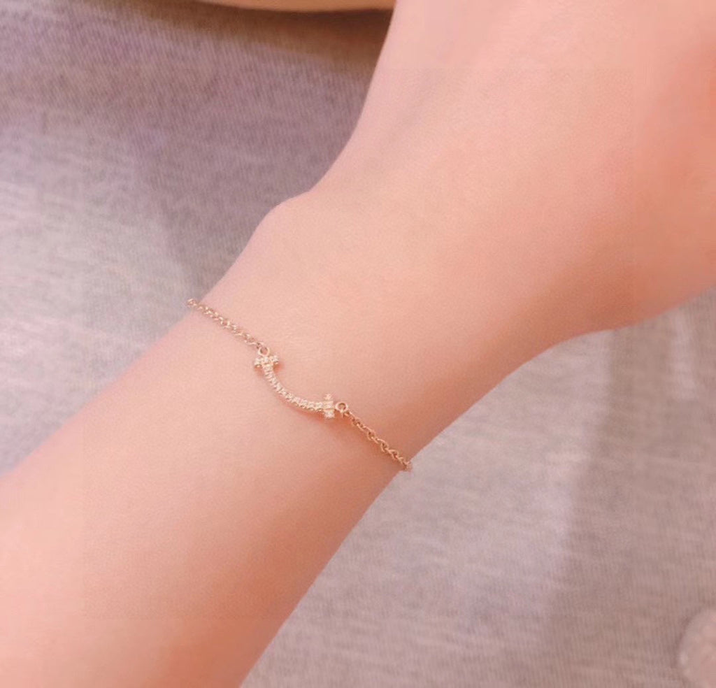 18K Celestial T Smile Diamond Bracelet