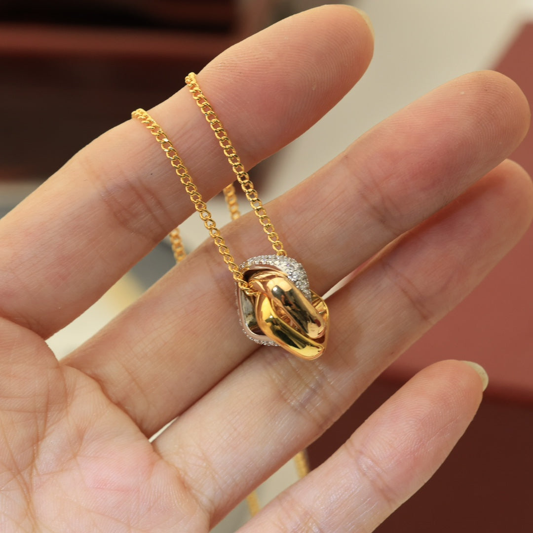 18K Celestial Trinity Cushion Diamond Necklace