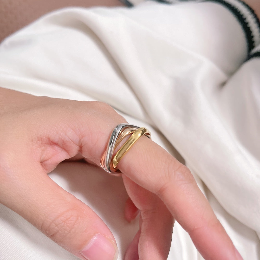 18K Celestial Trinity Cushion Ring