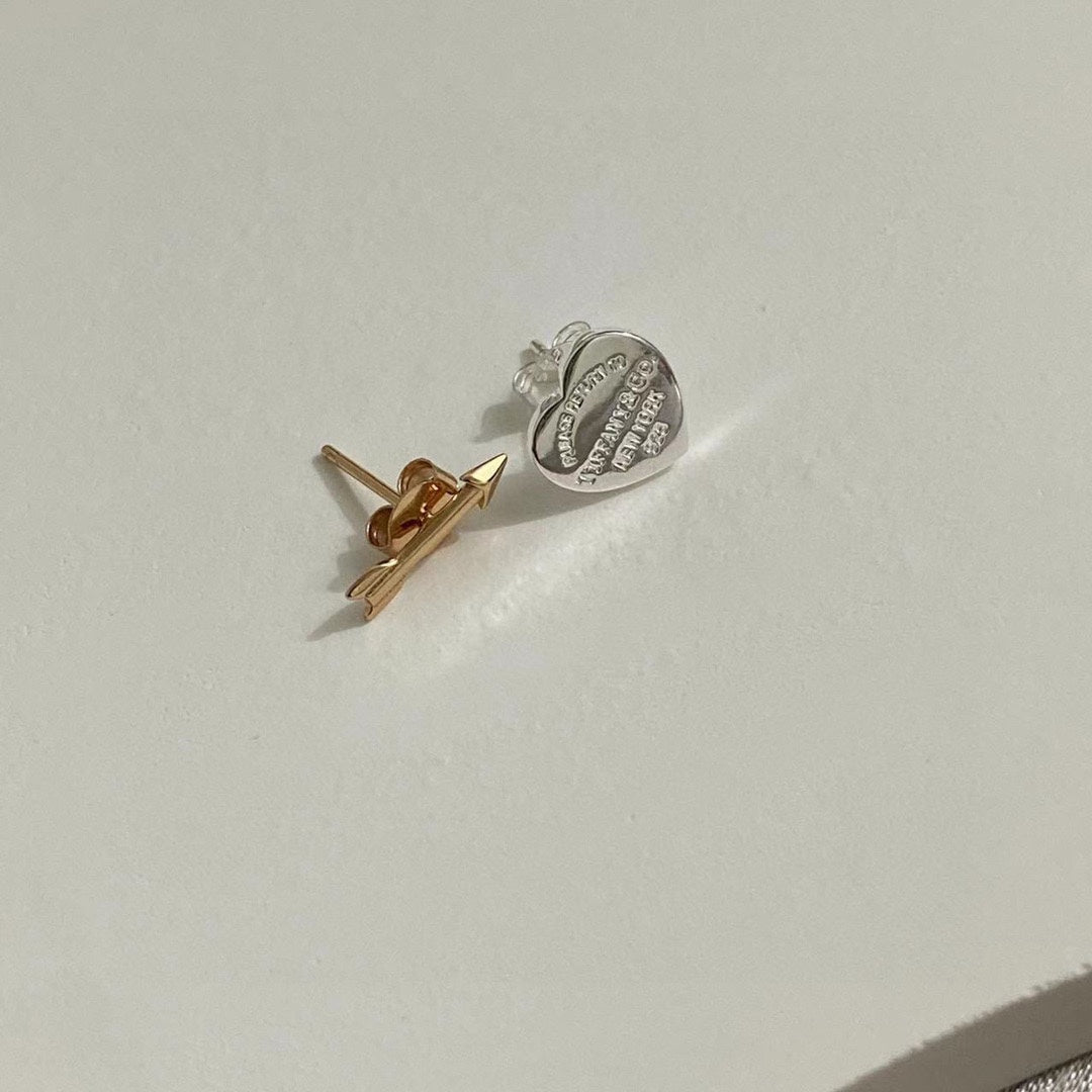 18K Celestial Return to T Lovestruck Heart Tag & Arrow Earrings
