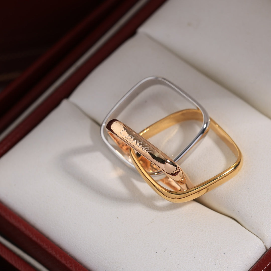 18K Celestial Trinity Cushion Ring