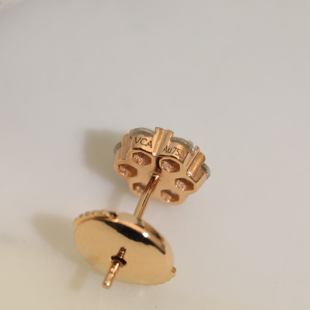 18K Celestial Flower Crystal Earrings