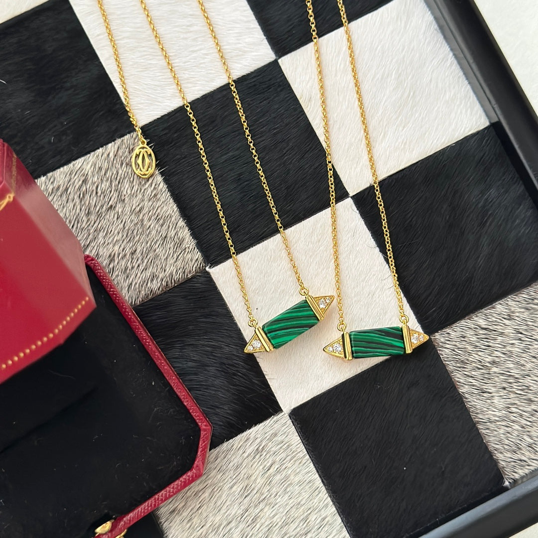 18K Celestial Les Berlingots De Malachite Necklace