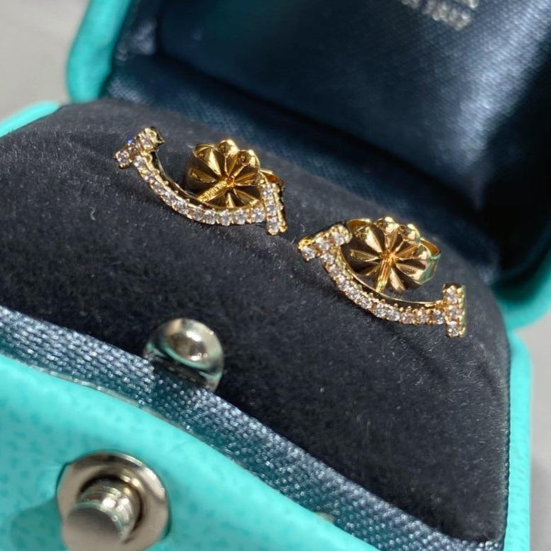 18K Celestial T Smile Diamonds Earrings