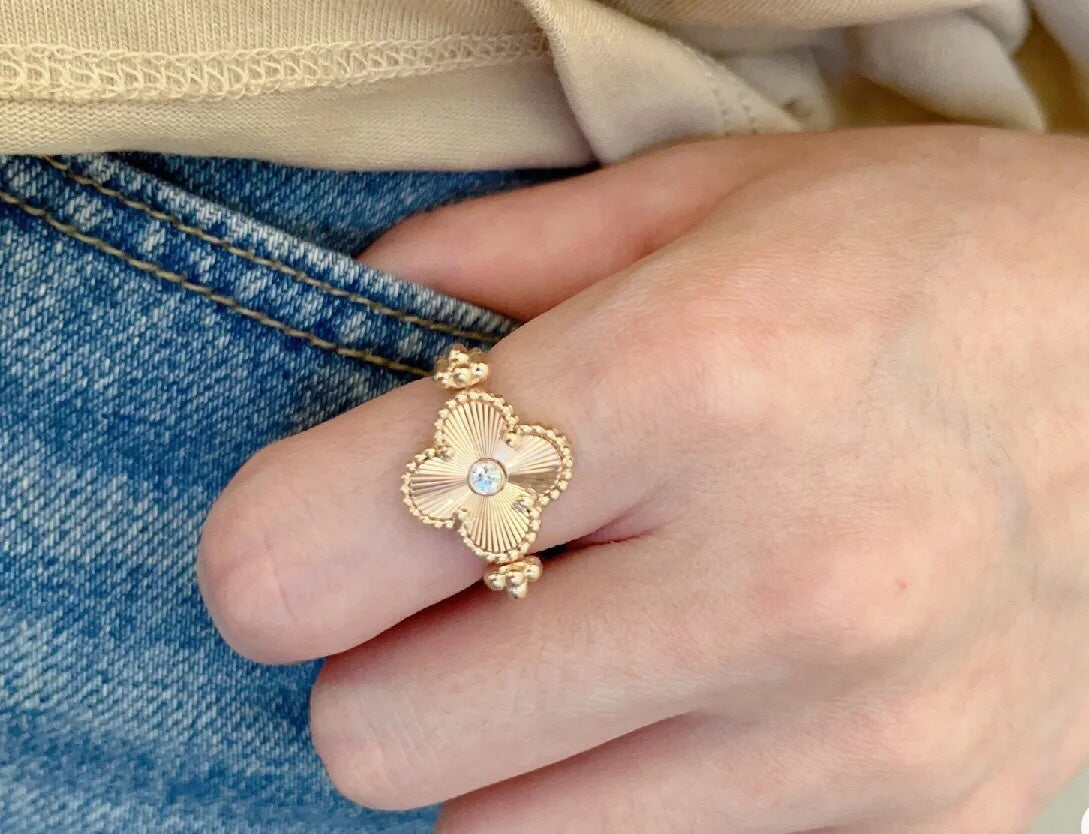 18K Celestial Vintage Alhambra Reversible Ring