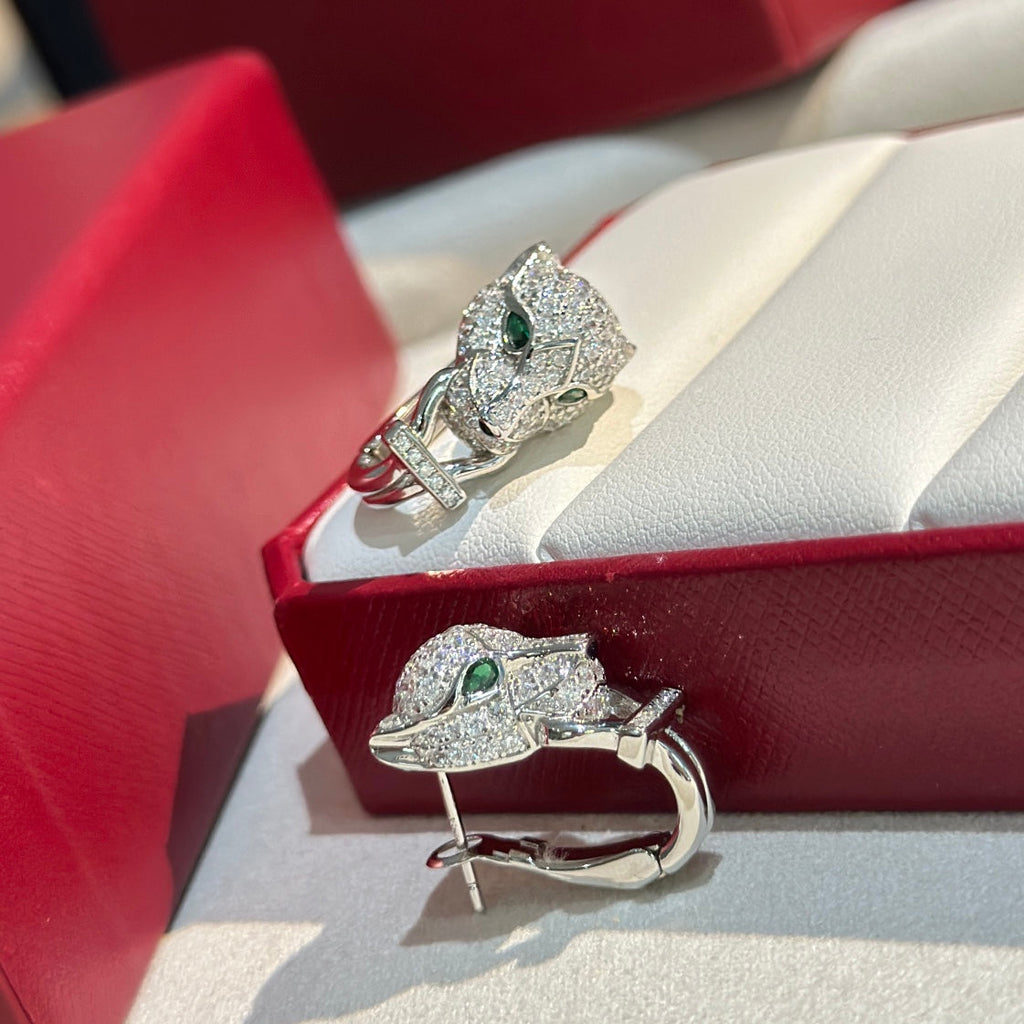 18K Celestial Panth̬re De Diamond Earrings