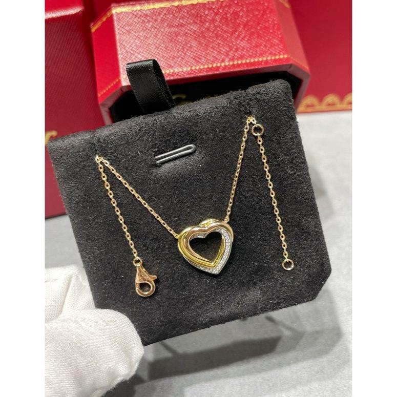 18K Celestial Trinity Heart Diamond Necklace