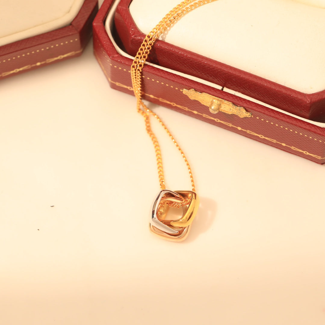 18K Celestial Trinity Cushion Necklace