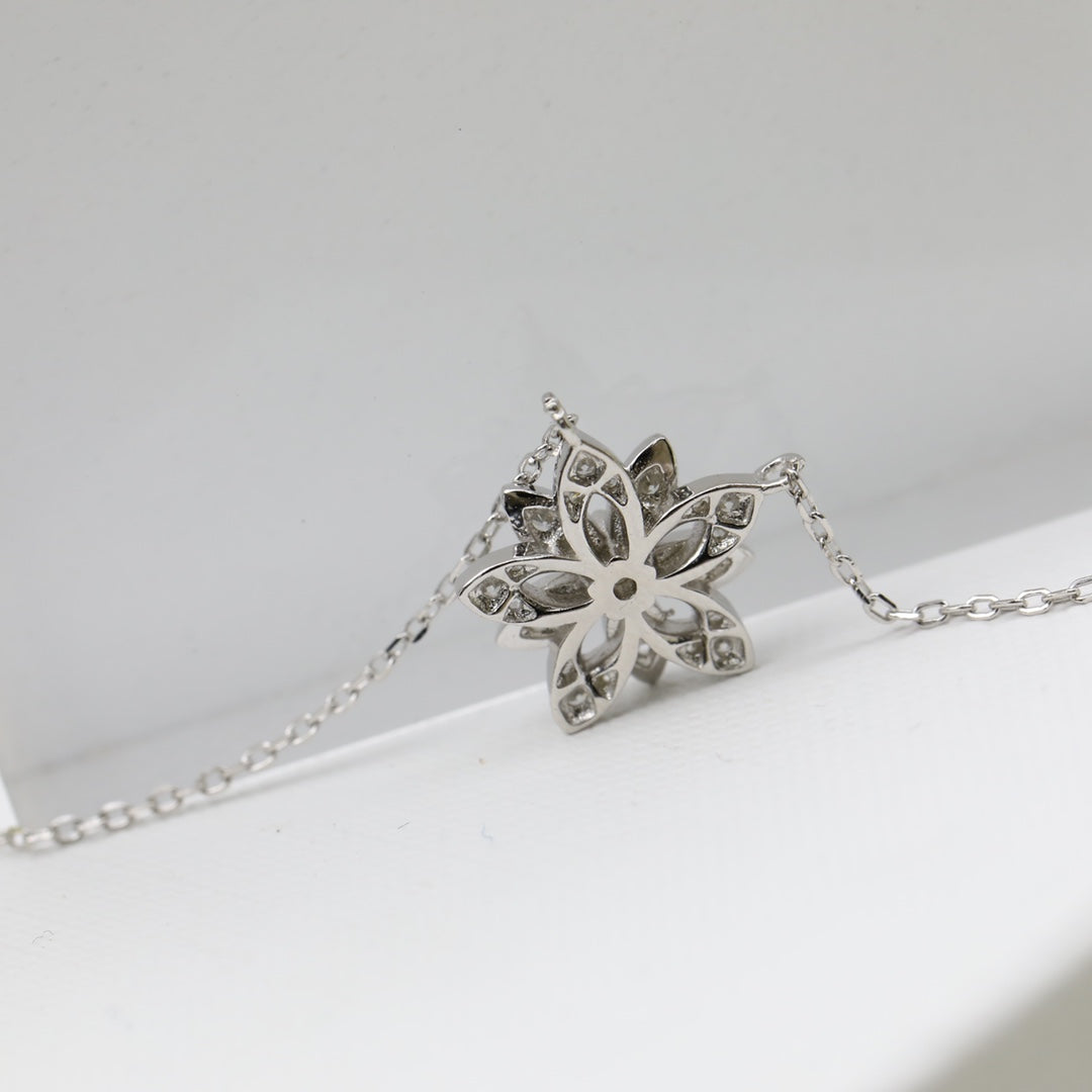 18K Celestial Lotus Openwork Pendant Necklace
