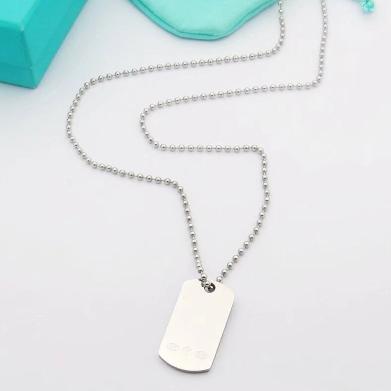 18K Celestial T 1837 Makers I.D. Tag Pendant Necklace