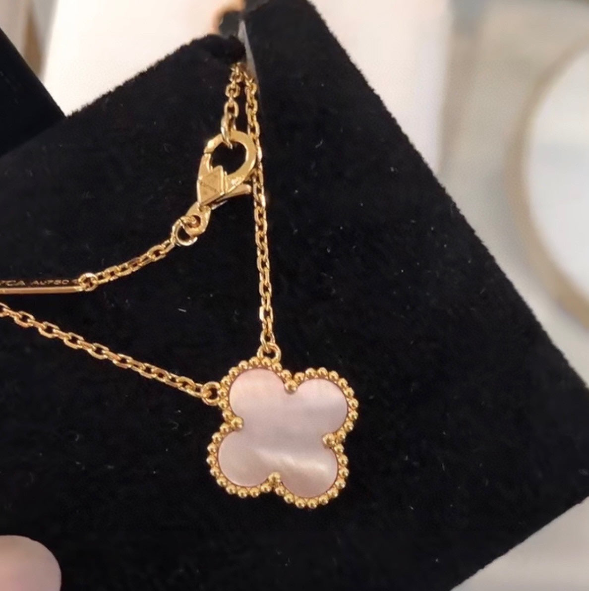 18K Celestial Vintage Alhambra Pink Necklace