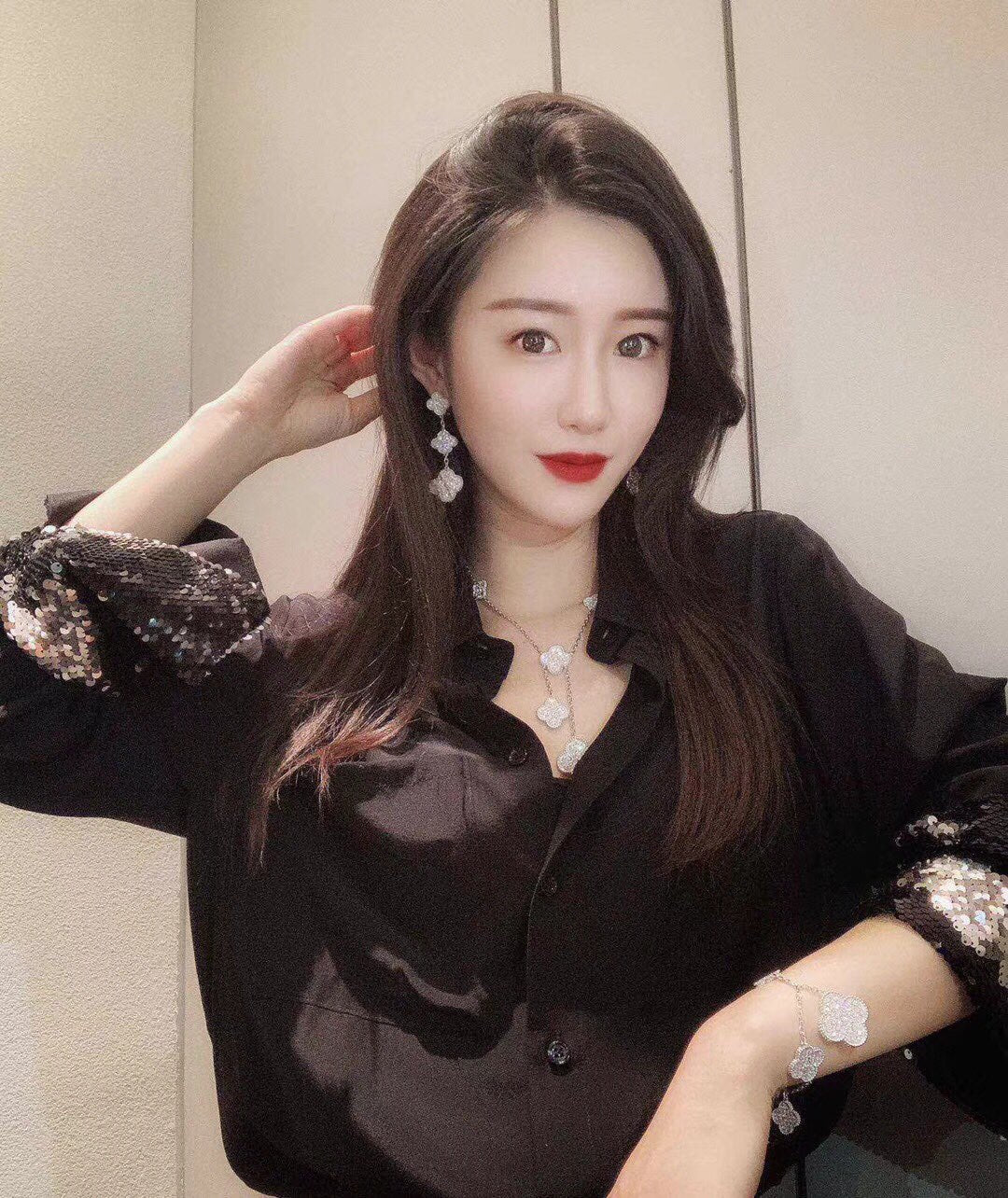 18K Celestial Magic Alhambra Six Motifs Diamonds Necklace