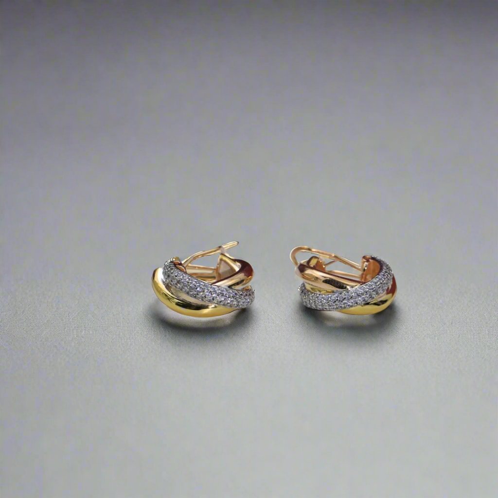 18K Celestial Trinity Diamond Earrings