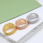 18K Celestial Perl̩e Diamonds Five Rows Ring