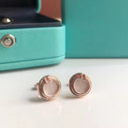18K Celestial T Mother-of-pearl Circle Earrings