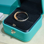 18K Celestial T Lock Diamonds Yellow Gold Ring