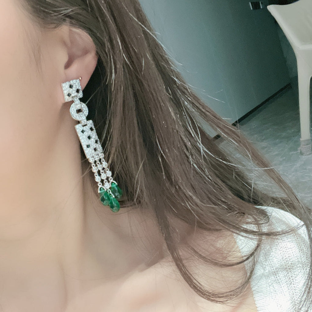 18K Celestial Panth̬re De Diamond Earrings