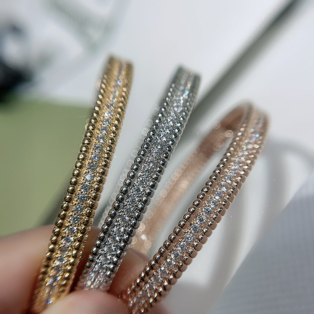 18K Celestial Perl̩e Diamonds One Row Bracelet