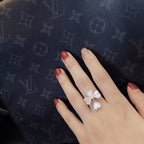 18K Celestial Sweet Alhambra Effeuillage Pearls Ring