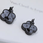 18K Celestial Vintage Alhambra Black Earrings