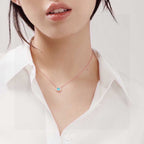 18K Celestial T Diamond & Turquoise Circle Pendant Necklace