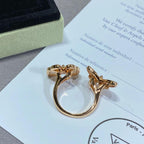 18K Celestial Two Butterfly Between the Finger Pearl Ring